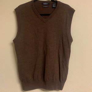 Brown wool sweater vest